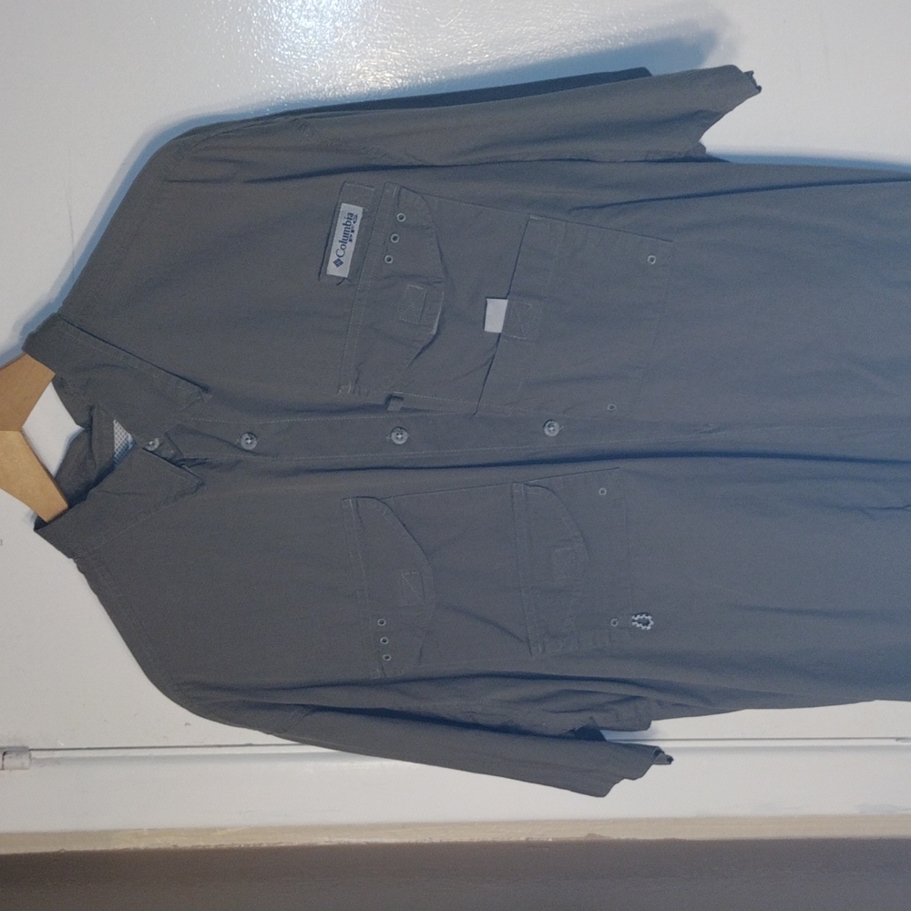Columbia PFG Men's Olive Green Large SS shirt